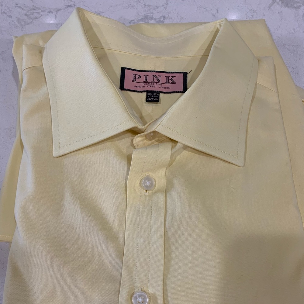 Thomas Pink dress shirt neck 18 1/2 sleeve 37 1/2